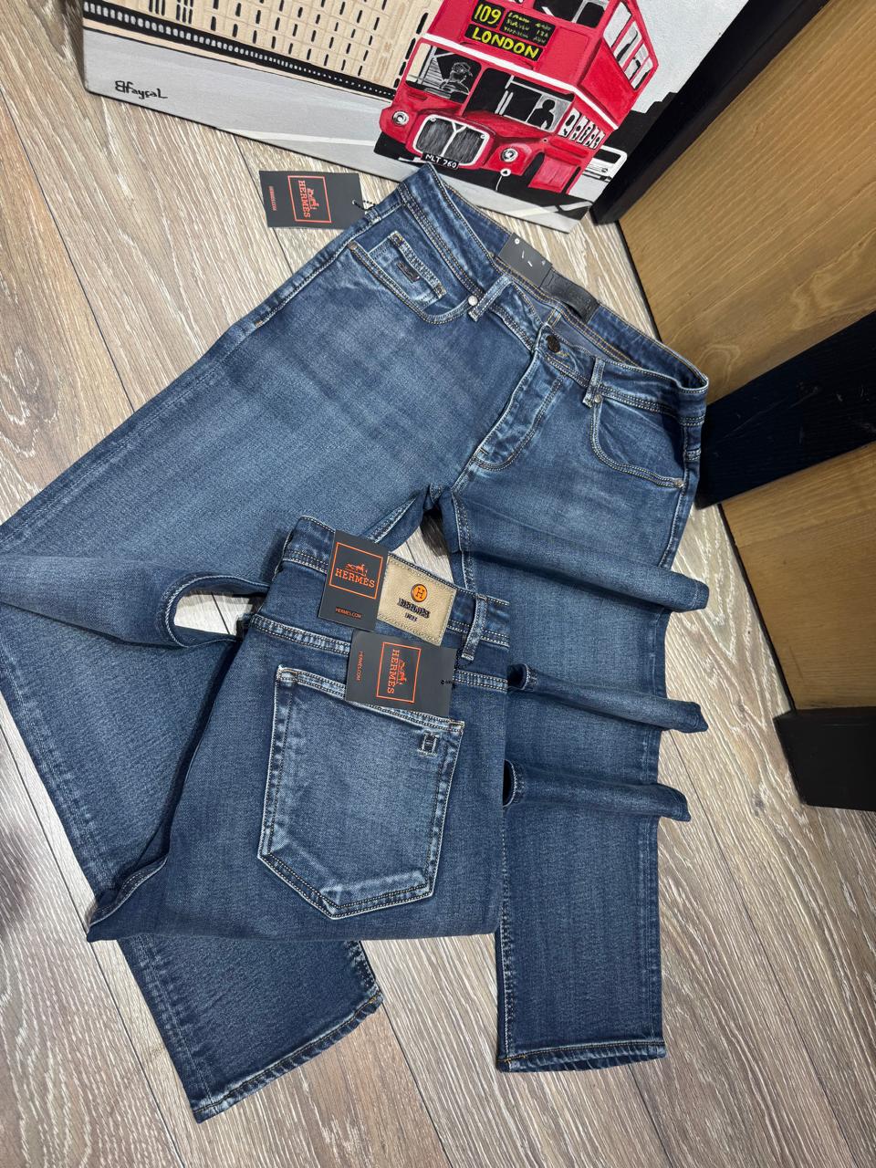 Jean Hermes Coupe Normal ref-HR0105 Bleu délavé